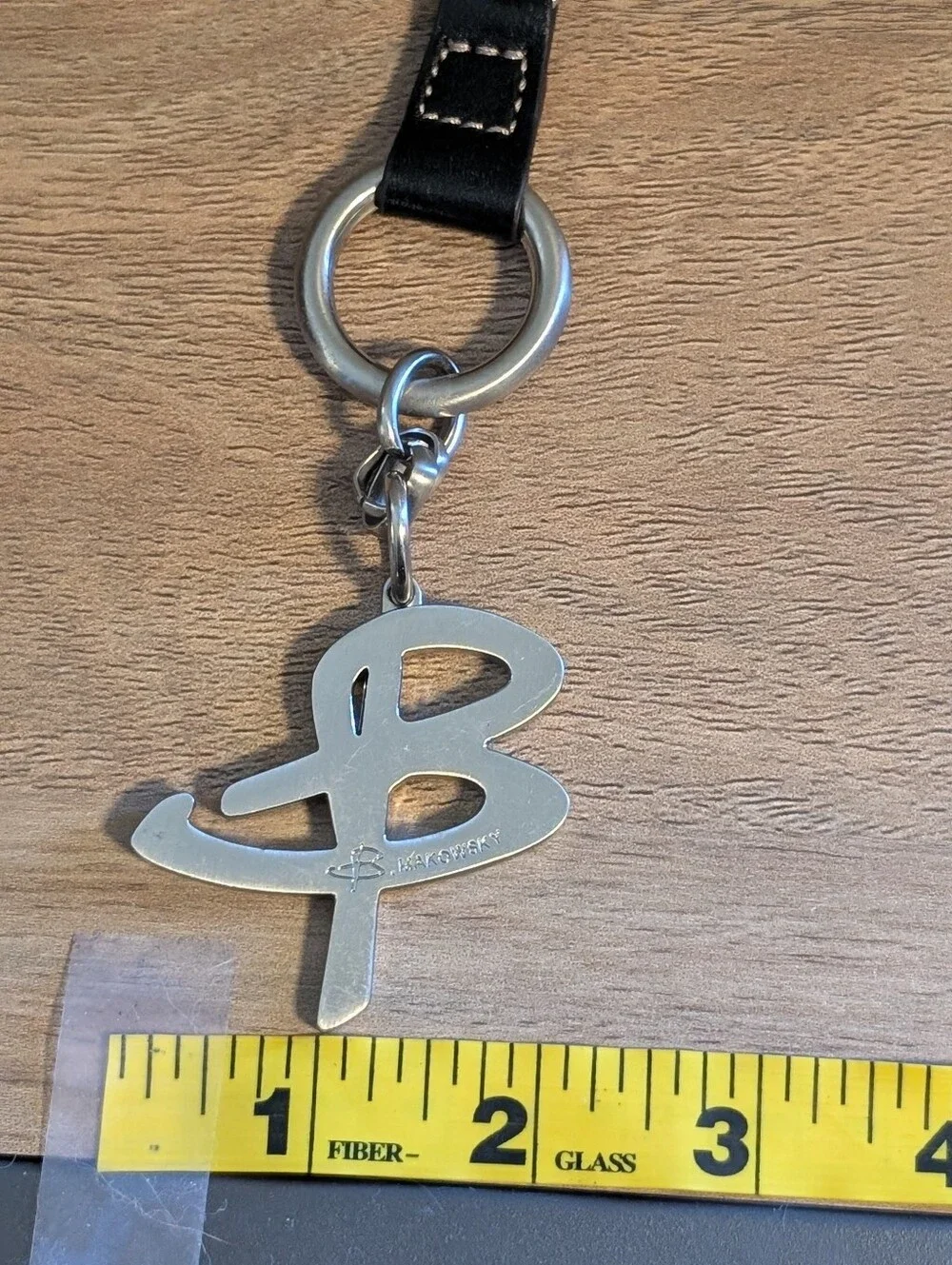 B. Makowsky silver-tone bag charm keychain FOB